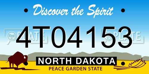4T04153 North Dakota License Plate