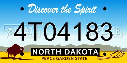 4T04183 North Dakota License Plate