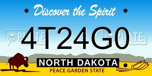 4T24G0 North Dakota License Plate