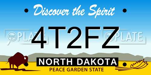 4T2FZ North Dakota License Plate