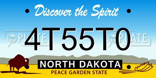 4T55T0 North Dakota License Plate