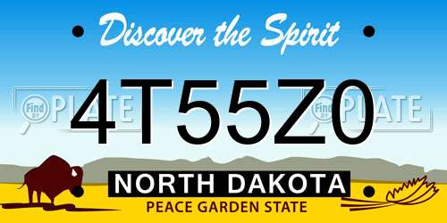 4T55Z0 North Dakota License Plate