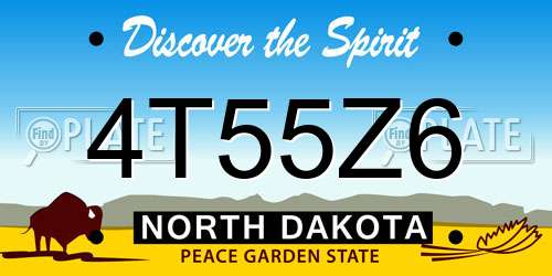 4T55Z6 North Dakota License Plate