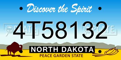 4T58132 North Dakota License Plate