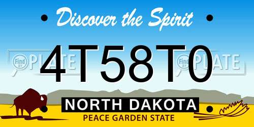 4T58T0 North Dakota License Plate
