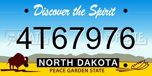 4T67976 North Dakota License Plate