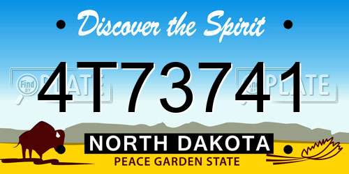 4T73741 North Dakota License Plate