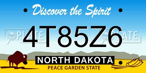4T85Z6 North Dakota License Plate