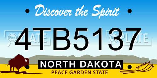4TB5137 North Dakota License Plate