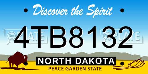 4TB8132 North Dakota License Plate