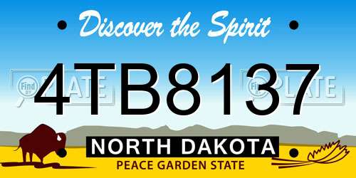 4TB8137 North Dakota License Plate