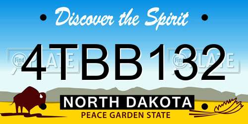 4TBB132 North Dakota License Plate