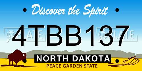 4TBB137 North Dakota License Plate