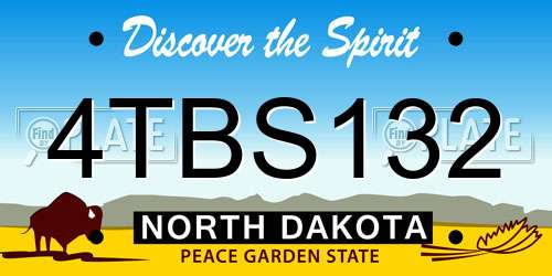 4TBS132 North Dakota License Plate