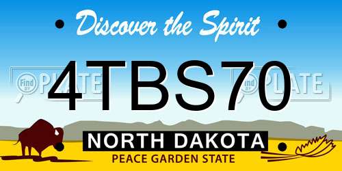 4TBS70 North Dakota License Plate