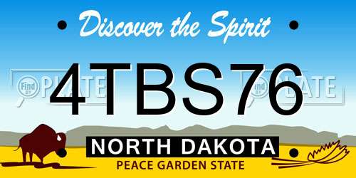 4TBS76 North Dakota License Plate