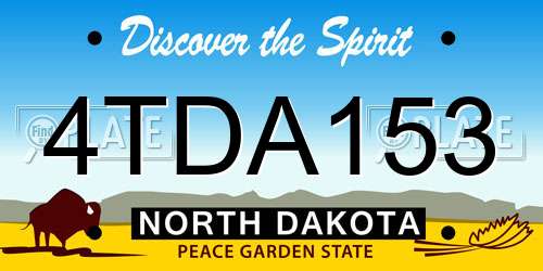 4TDA153 North Dakota License Plate