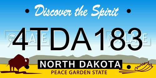 4TDA183 North Dakota License Plate