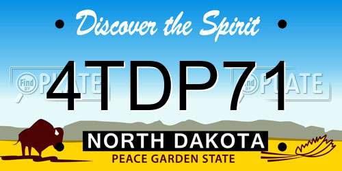 4TDP71 North Dakota License Plate