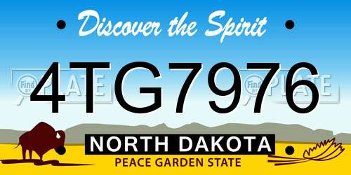 4TG7976 North Dakota License Plate