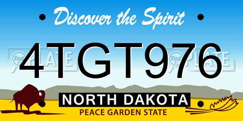 4TGT976 North Dakota License Plate