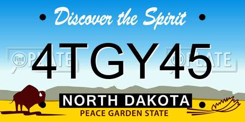 4TGY45 North Dakota License Plate