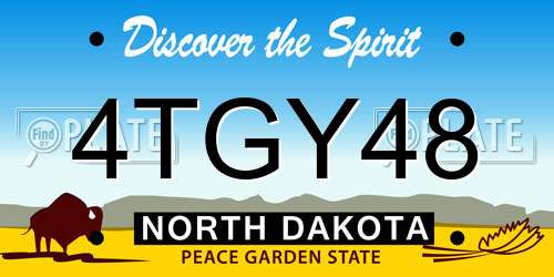 4TGY48 North Dakota License Plate