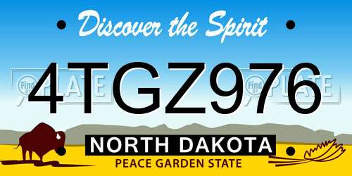 4TGZ976 North Dakota License Plate