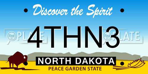 4THN3 North Dakota License Plate