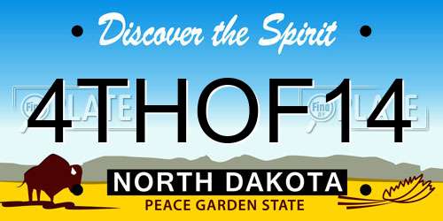 4THOF14 North Dakota License Plate