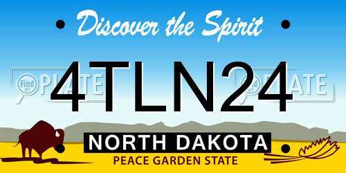 4TLN24 North Dakota License Plate