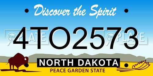 4TO2573 North Dakota License Plate