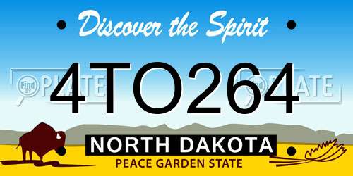 4TO264 North Dakota License Plate
