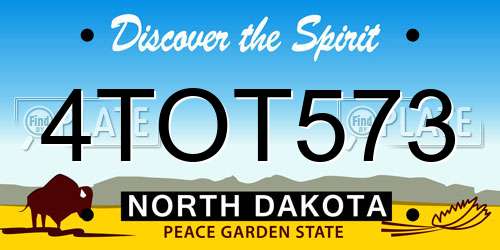 4TOT573 North Dakota License Plate