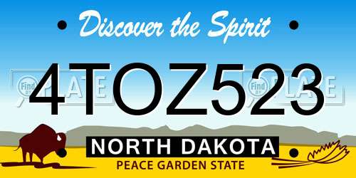4TOZ523 North Dakota License Plate