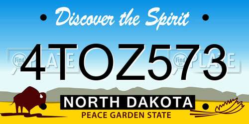 4TOZ573 North Dakota License Plate