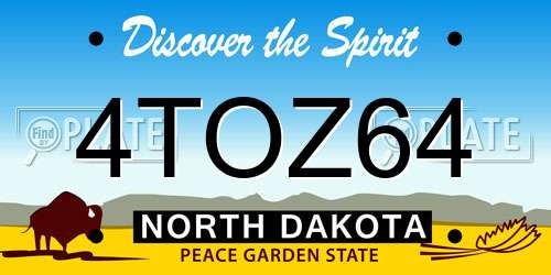 4TOZ64 North Dakota License Plate