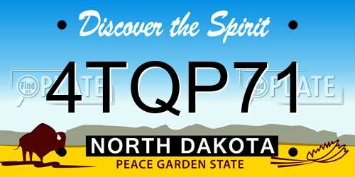 4TQP71 North Dakota License Plate
