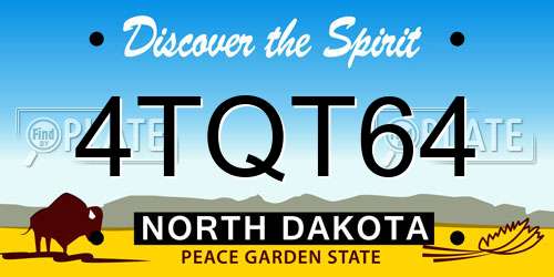 4TQT64 North Dakota License Plate