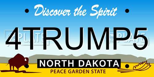 4TRUMP5 North Dakota License Plate