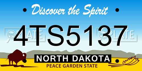 4TS5137 North Dakota License Plate