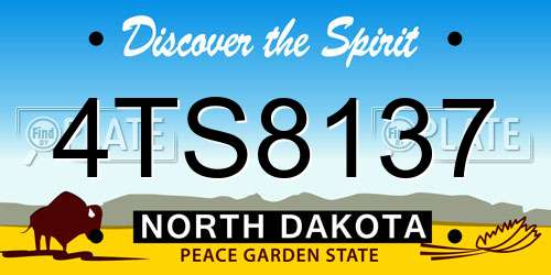4TS8137 North Dakota License Plate