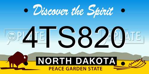 4TS820 North Dakota License Plate