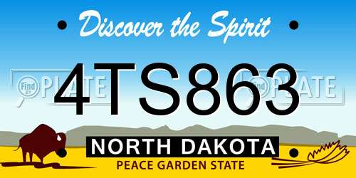 4TS863 North Dakota License Plate