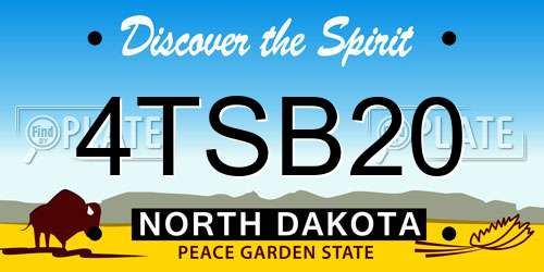 4TSB20 North Dakota License Plate