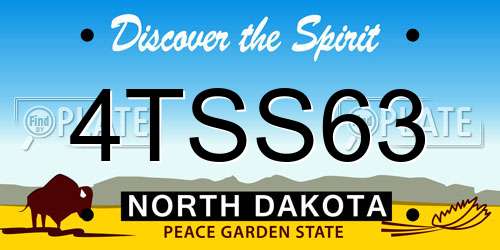 4TSS63 North Dakota License Plate