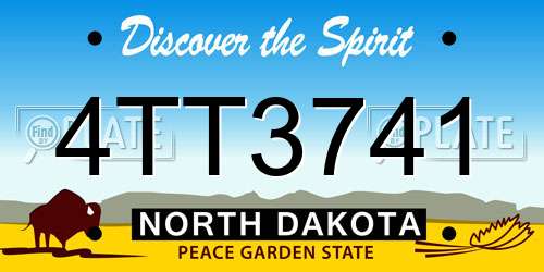 4TT3741 North Dakota License Plate