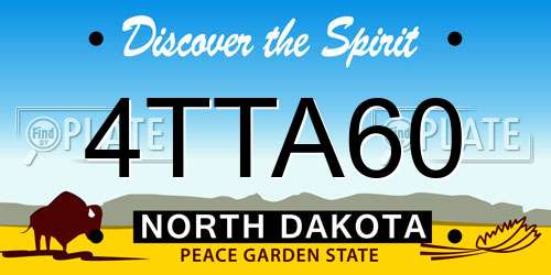 4TTA60 North Dakota License Plate