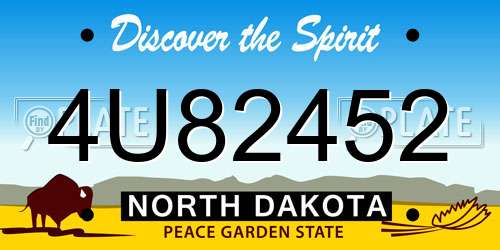 4U82452 North Dakota License Plate