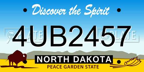 4UB2457 North Dakota License Plate